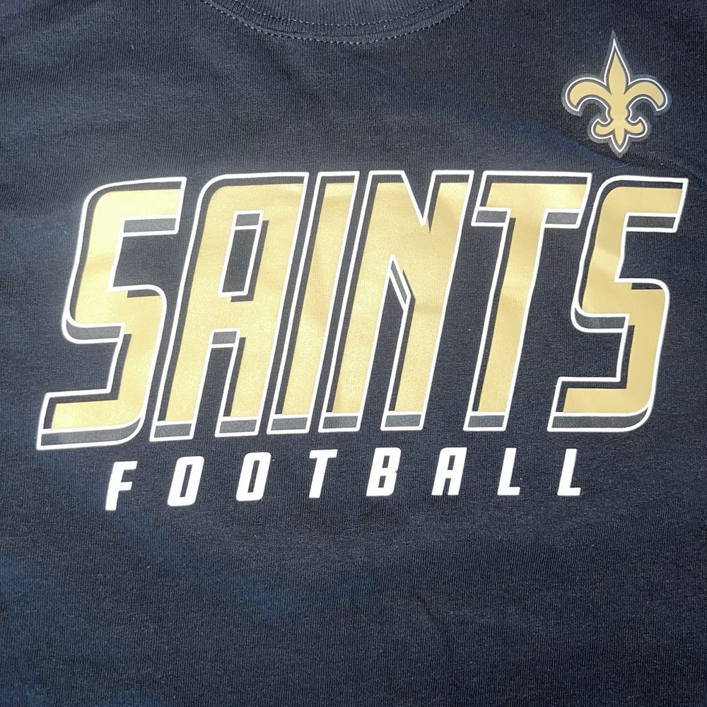NEW New Orleans Saints T Shirt Men's Size Medium Black NFL - Picture 2 of 10